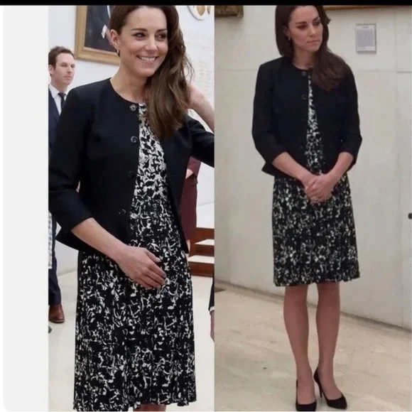 Tory Burch Sophia Print A-Line Dress (as seen on Kate Middleton) - Size Medium - Picture 4 of 16